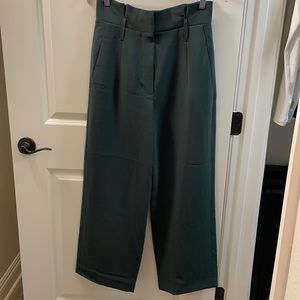 Forest Green paper-bag waist trousers